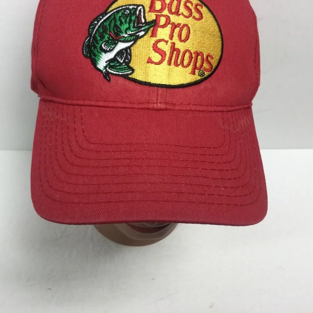 Bass Pro Shops hat Red SnapBack Outdoors‎ fishing cap adults one size